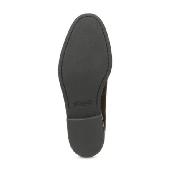 VINCE. Mens Navy Moc Grant Block Heel Slip On Leather Loafers Shoes 10.5 M